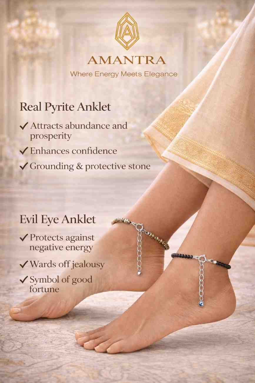 Pyrite Evil Eye Anklet Combo