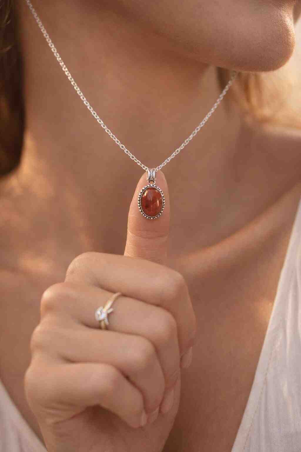 Amantra Red Agate Pendant