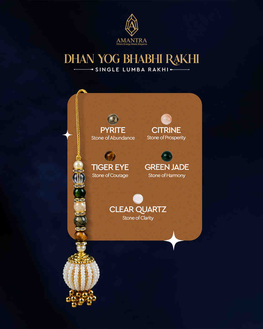 Amantra Dhan Yog Bhabhi Rakhi (Single Lumba Rakhi) (1 Pic)