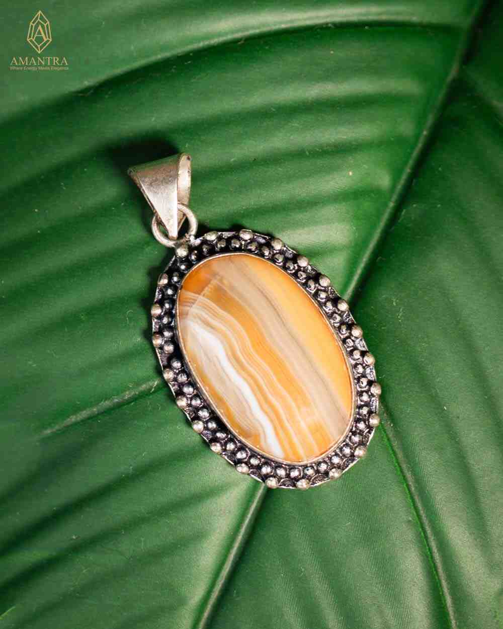 Amantra Agate Banded  Pendant