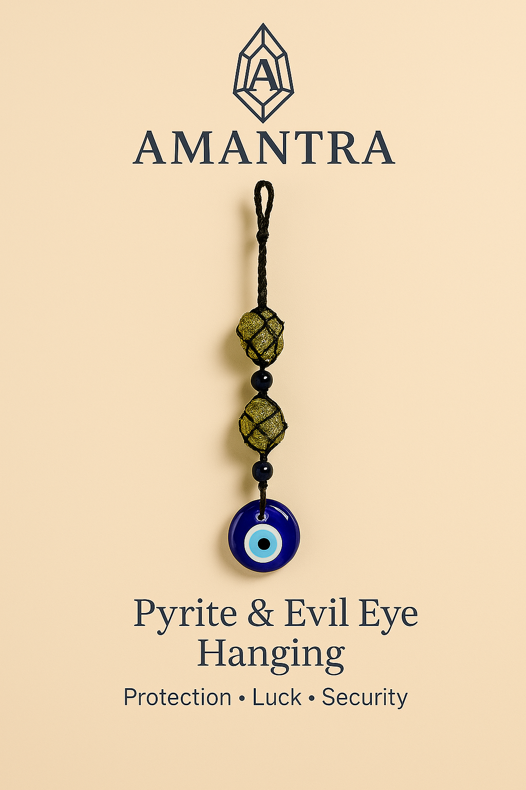 Pyrite Evil Eye Hanging