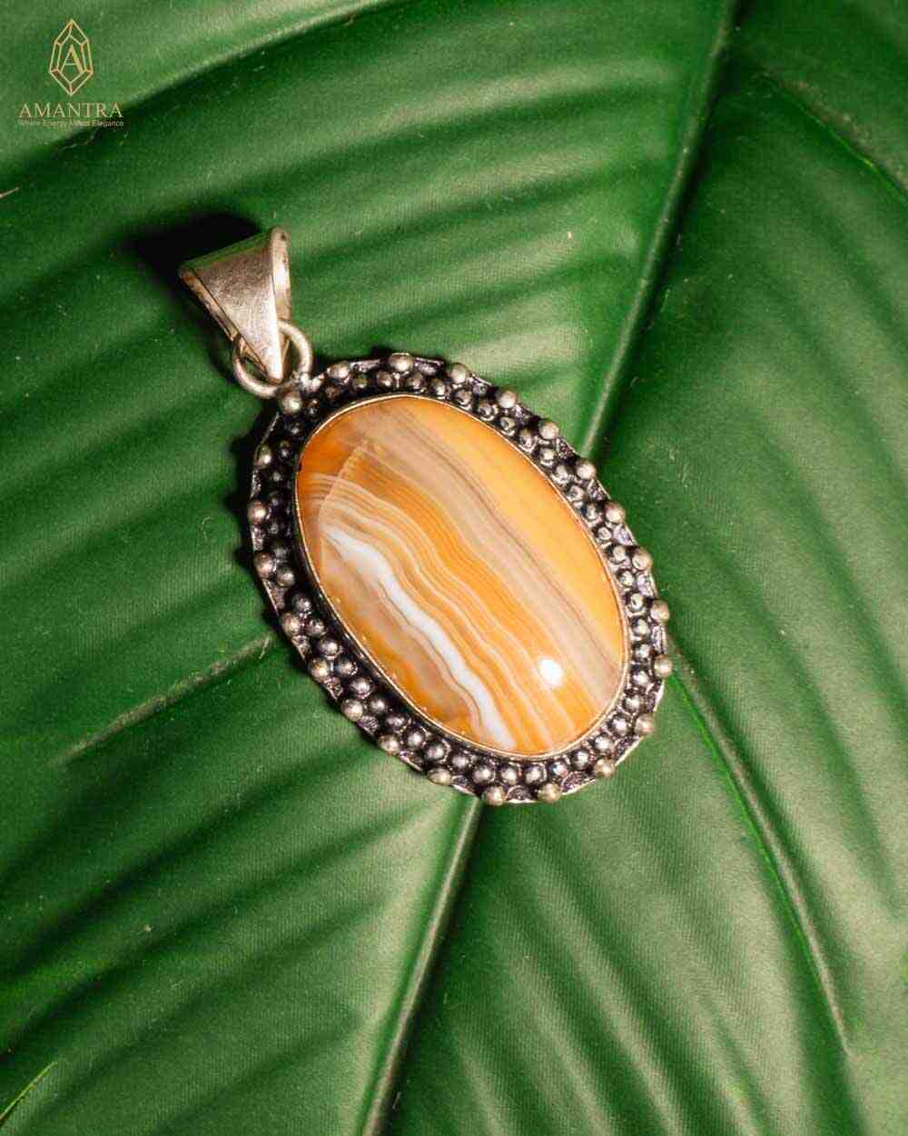 Amantra Agate Banded  Pendant