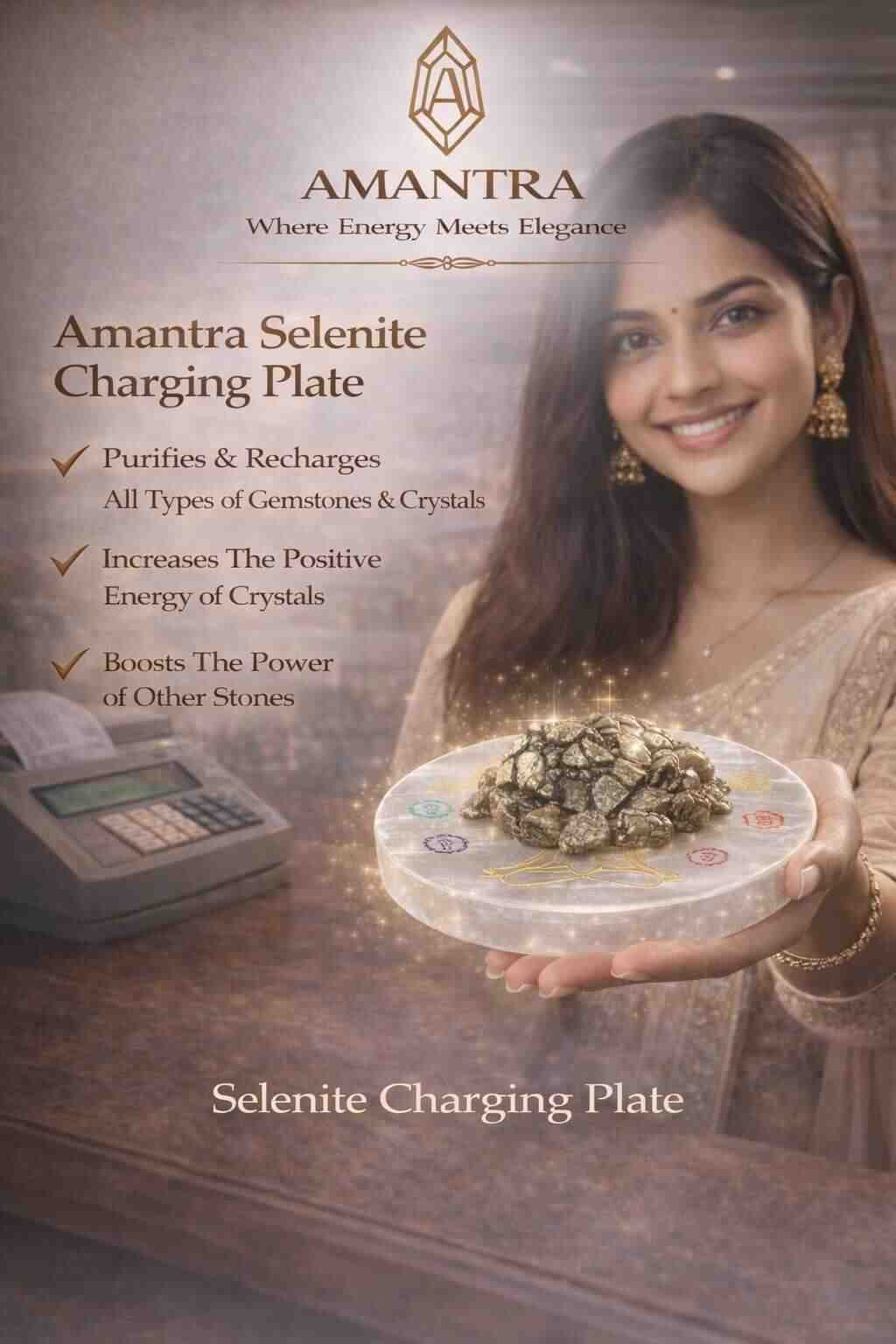 Amantra Selenite Plate