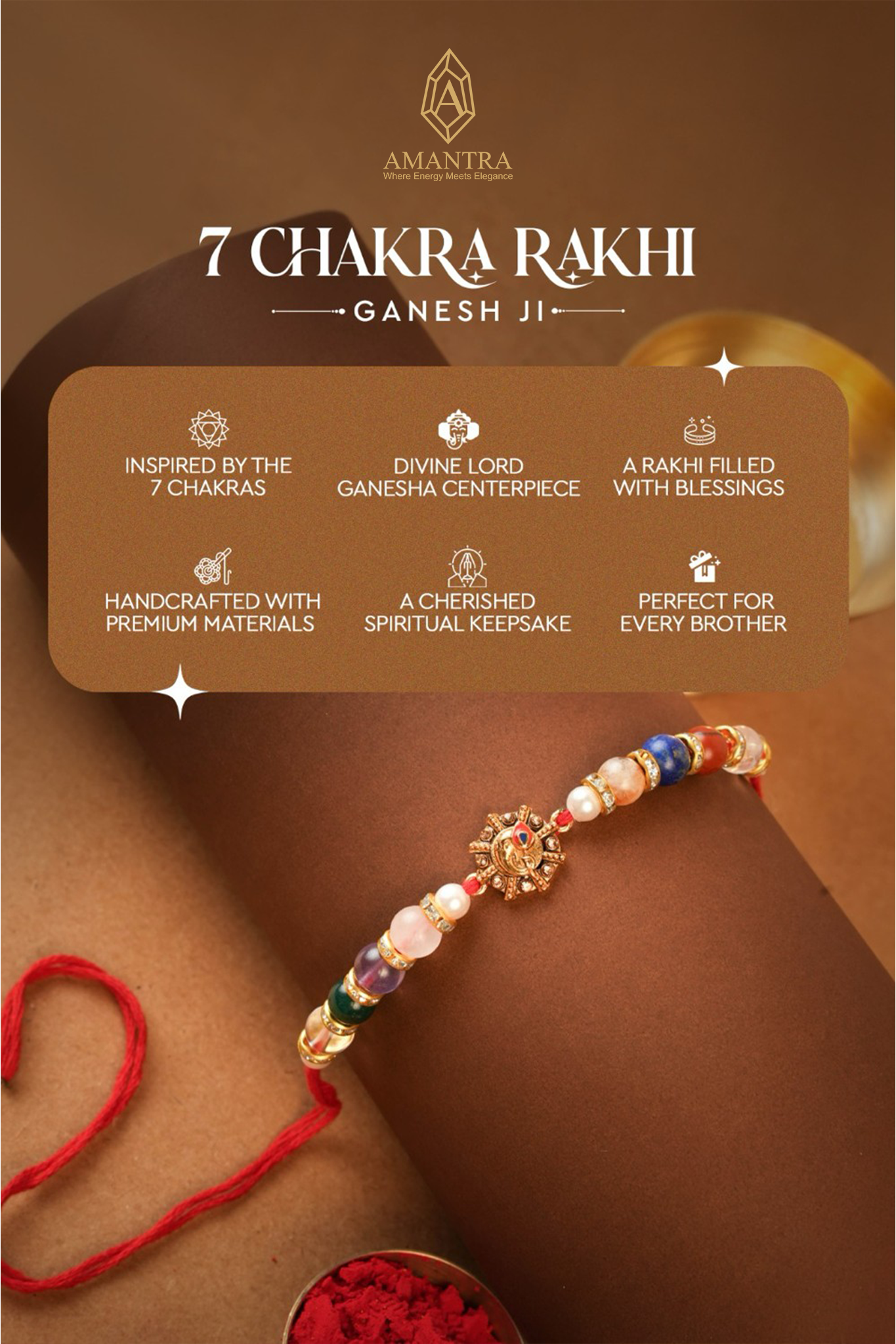 Amantra 7 Chakra Rakhi (Ganesh Ji)