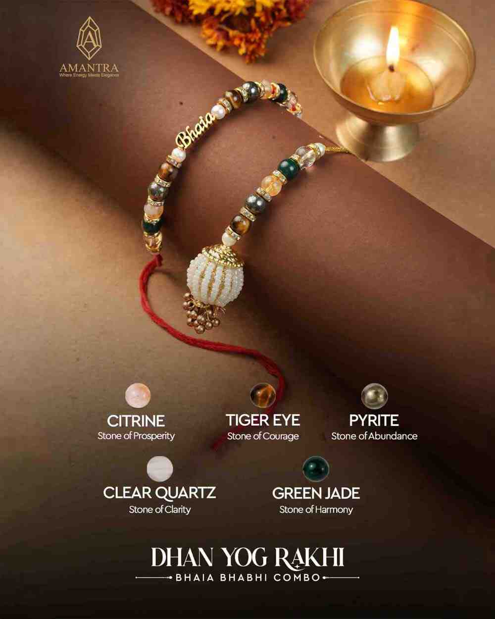 Amantra Dhan Yog Rakhi (Bhaia Bhabhi Combo)