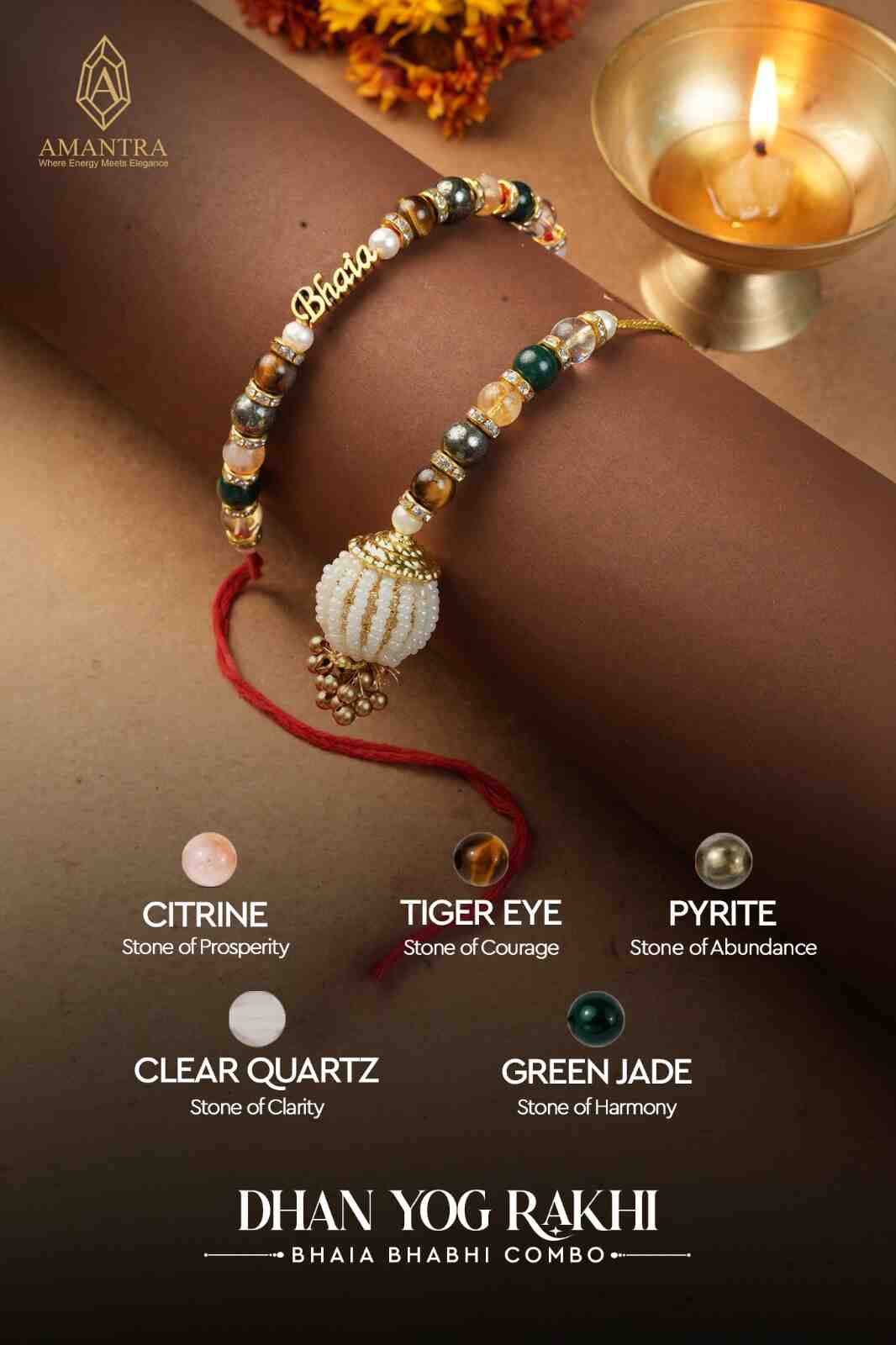 Amantra Dhan Yog Rakhi (Bhaia Bhabhi Combo)