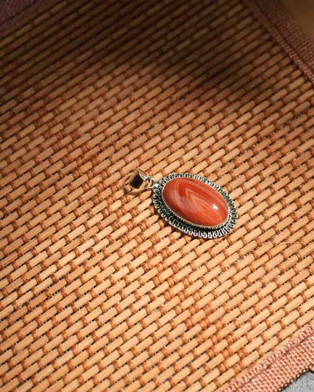 Amantra Red Agate Pendant