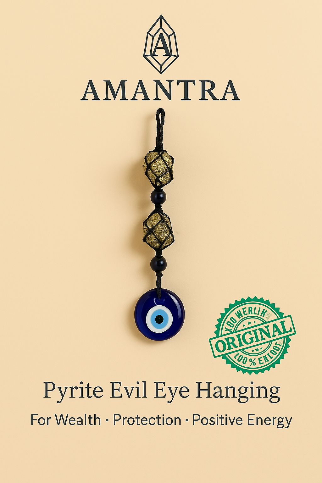 Pyrite Evil Eye Hanging