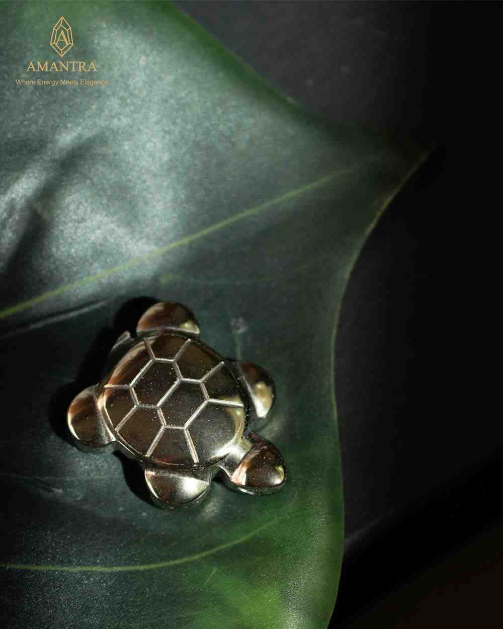 Amantra Turtle Raw Pyrite Pendant